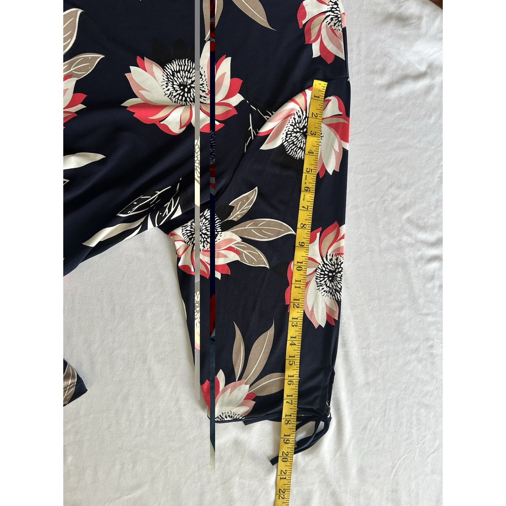 Catherines Tropical Floral Stretch Blouse Womens Size 3X Blue Classic Comfort - Picture 8 of 8